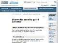 Licence for security guard activities