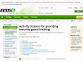 Activity licence for providing security guard training - eesti.ee