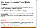 PlumbLinks - Add your FREE Plumbing link - MasterPlumbers.com